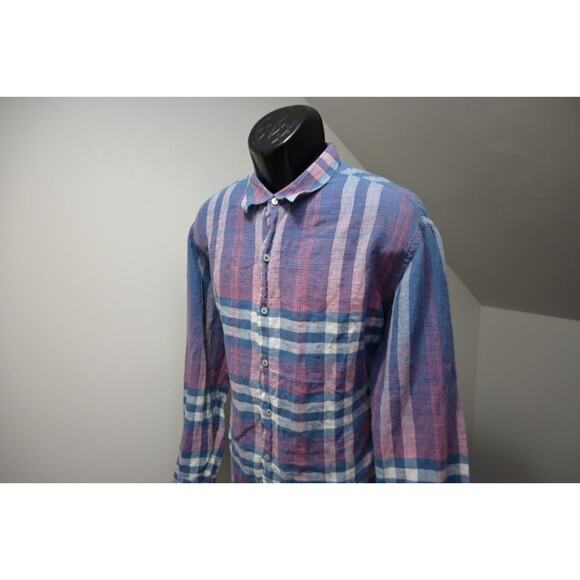 Tommy Bahama Plaid Linen Blend Button Up Shirt Long Sleeve Mens Sz XL - Picture 3 of 7